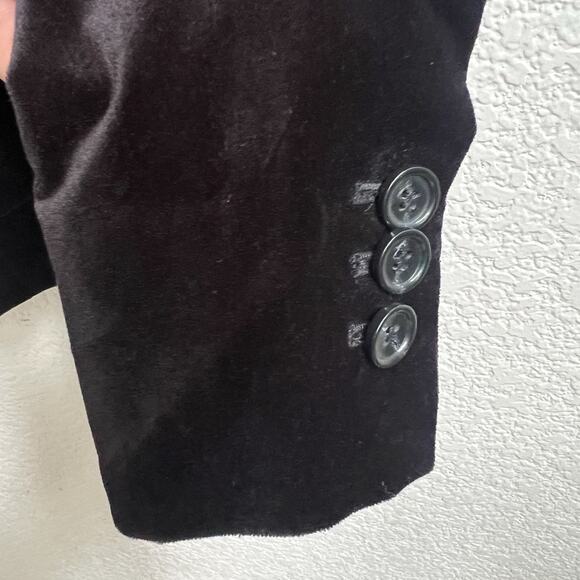 Talbots NWT Womens Sz 2 Black Velvet Dressy Blazer Jacket Single Button - Picture 6 of 8
